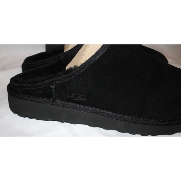 UGG Men's Classic‎ Slip-On Black Suede Scuffs Slippers SZ 12 NIB - Picture 2 of 5